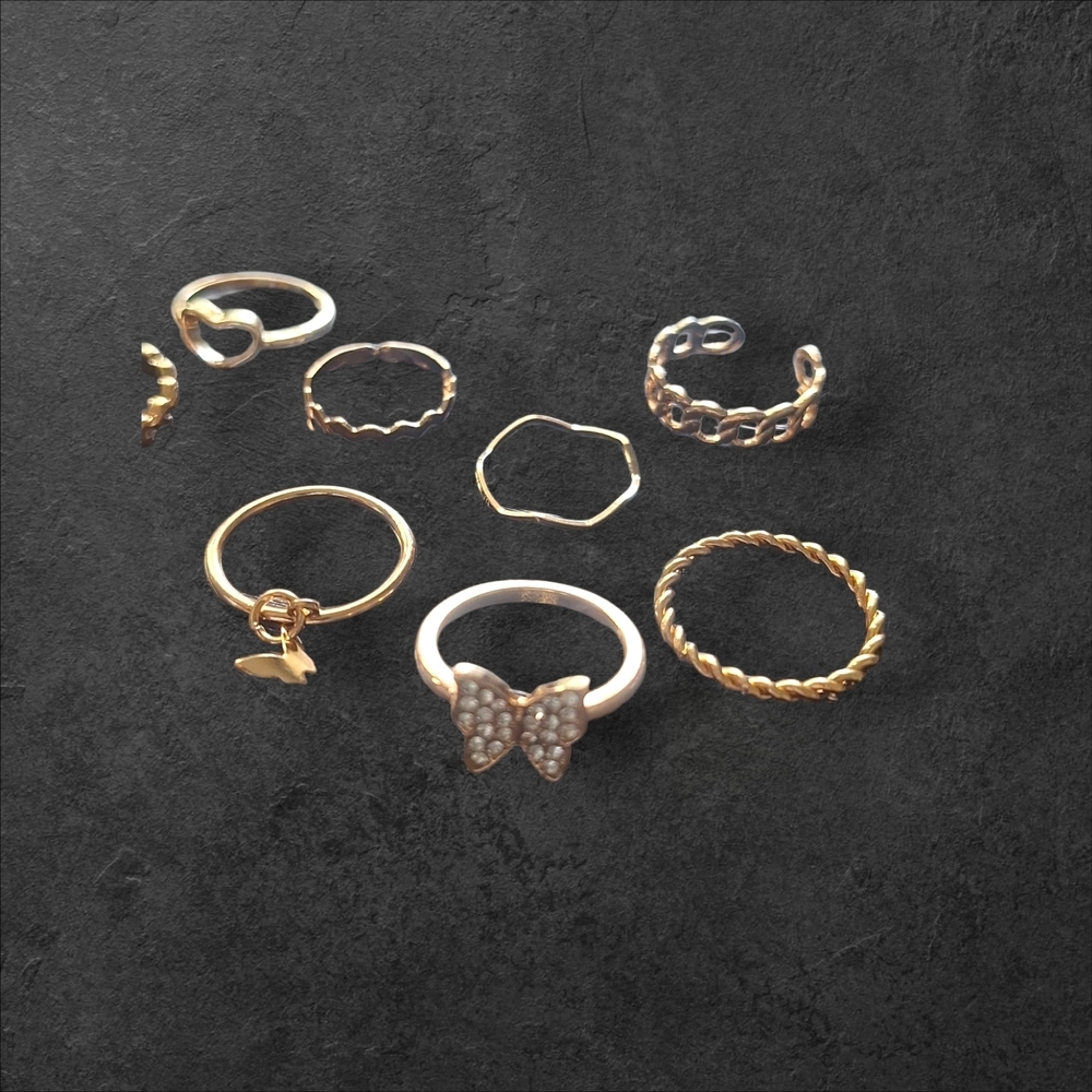 Elegant Gold and Silver Ring Set - Picture 7 of 7